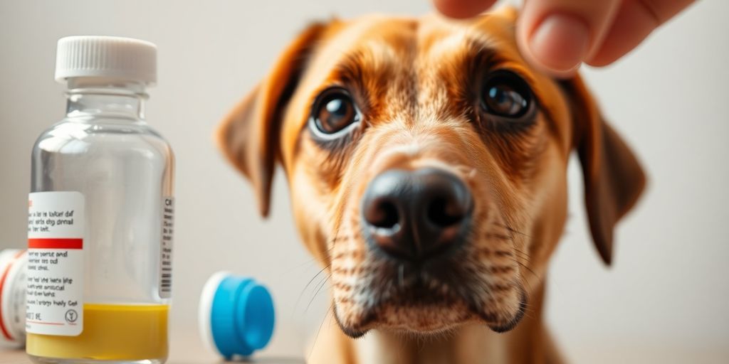 Cachorro preocupado buscando atenção do dono.