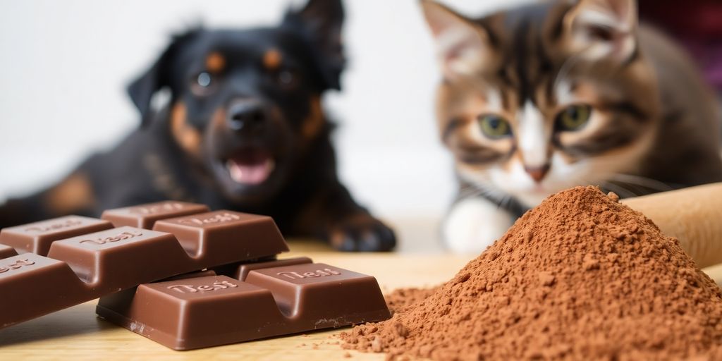 Chocolate em perigo para cães e gatos.
