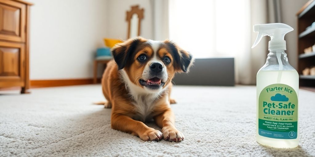 Cachorro brincando em área limpa e sem cheiro.