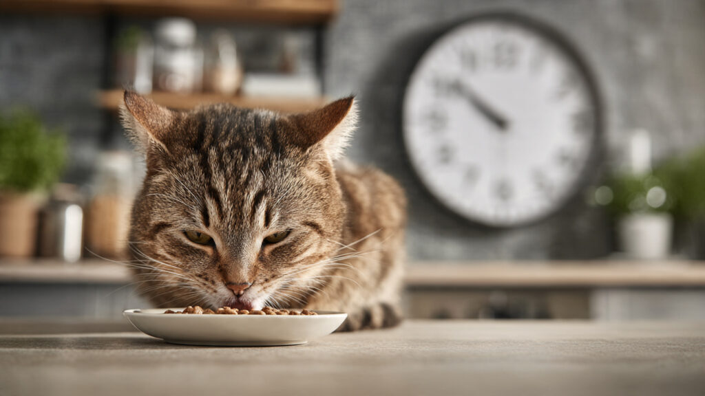 gato miando à noite